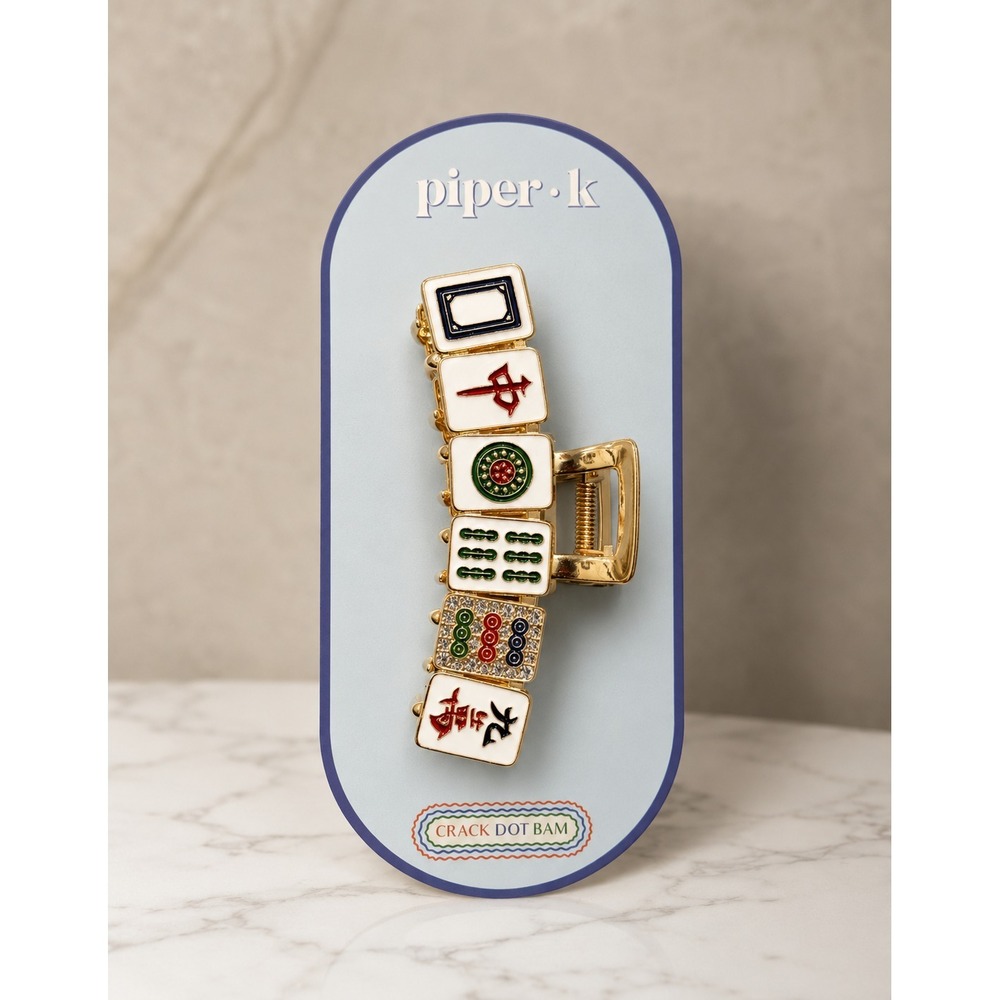 Piper K Mahjong Tile Hair Claw Clip Crack Dot Bam Novelty Kitsch Accessory NEW